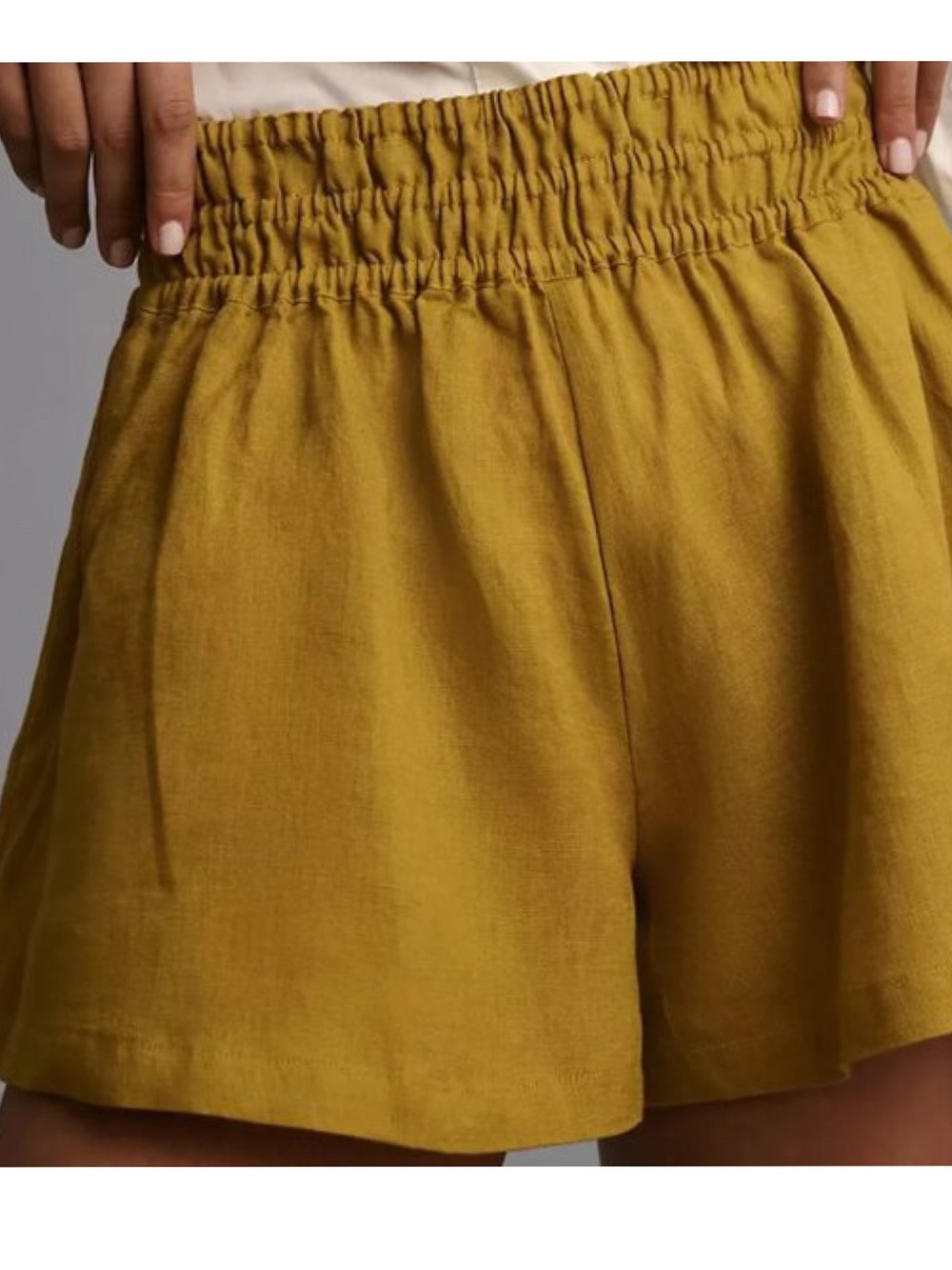 Anthropologie The Somerset Shorts Linen Edition in Maize Yellow Size MP NWT